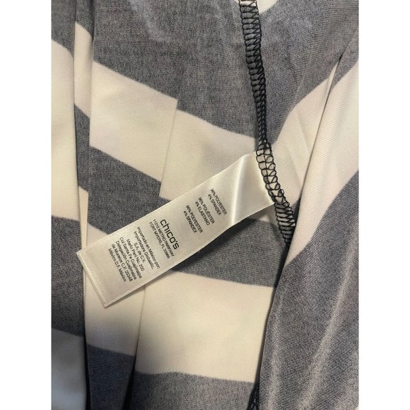 NWT Chico's Womens Knit Kit Zebra Print Optic White Black Jacket - Size 2 12/14 - Picture 10 of 11